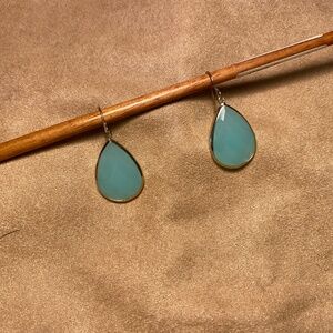 Light aqua and gold earrings